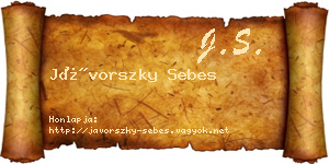 Jávorszky Sebes névjegykártya